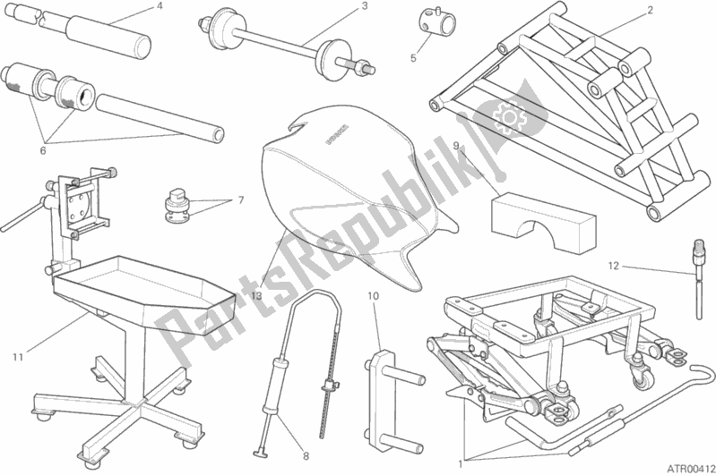 All parts for the Workshop Service Tools, Frame of the Ducati Monster 821 Stealth USA 2020